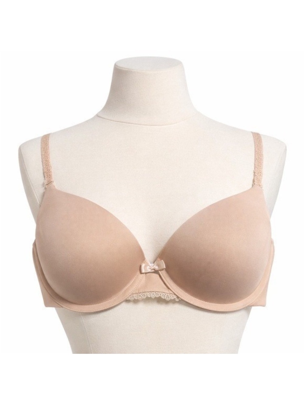 Maidenform Comfort Devotion Demi Bra Nude with Light Lace Trim